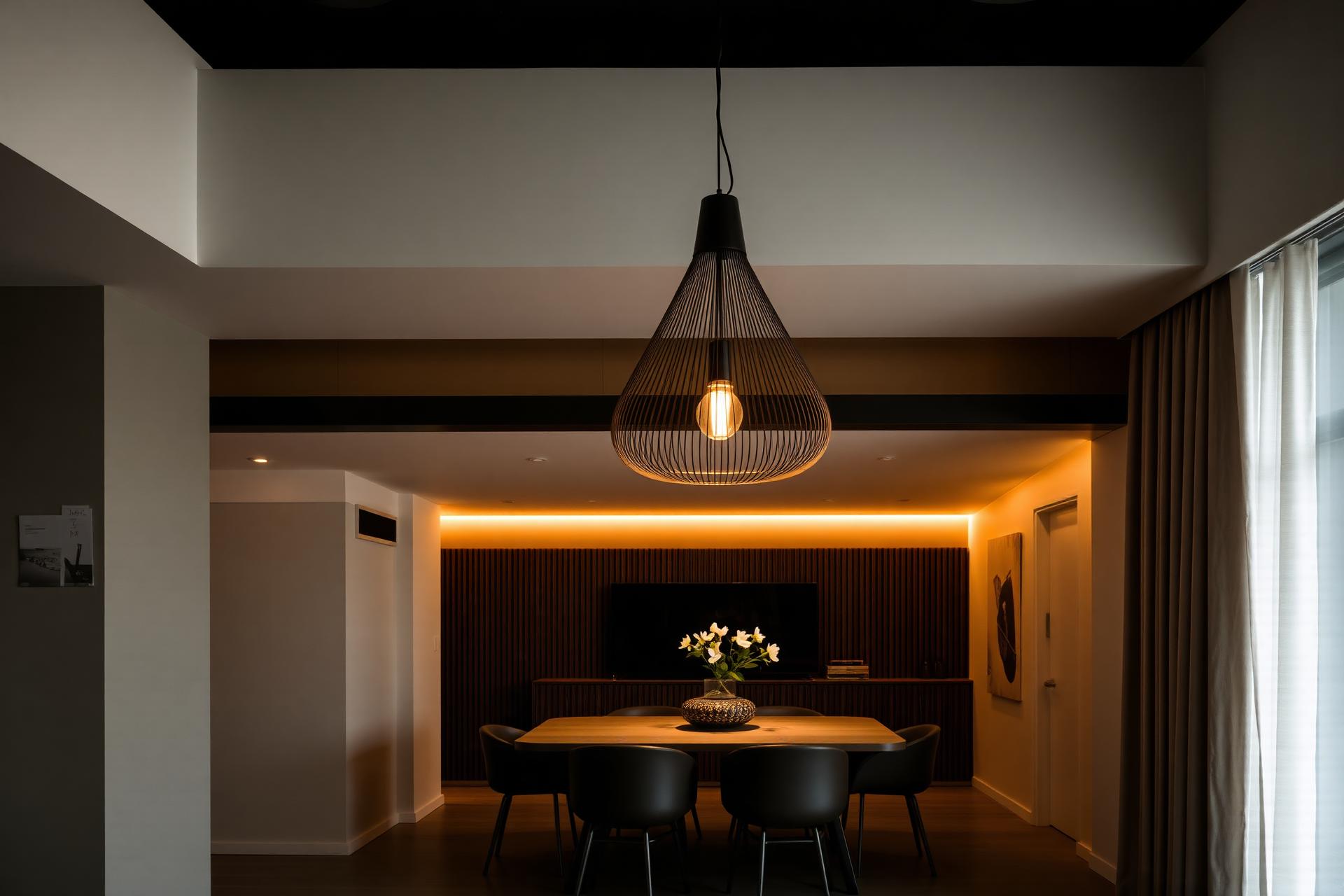 Designbelysning över matplats — installation av El och design AB i Stockholm